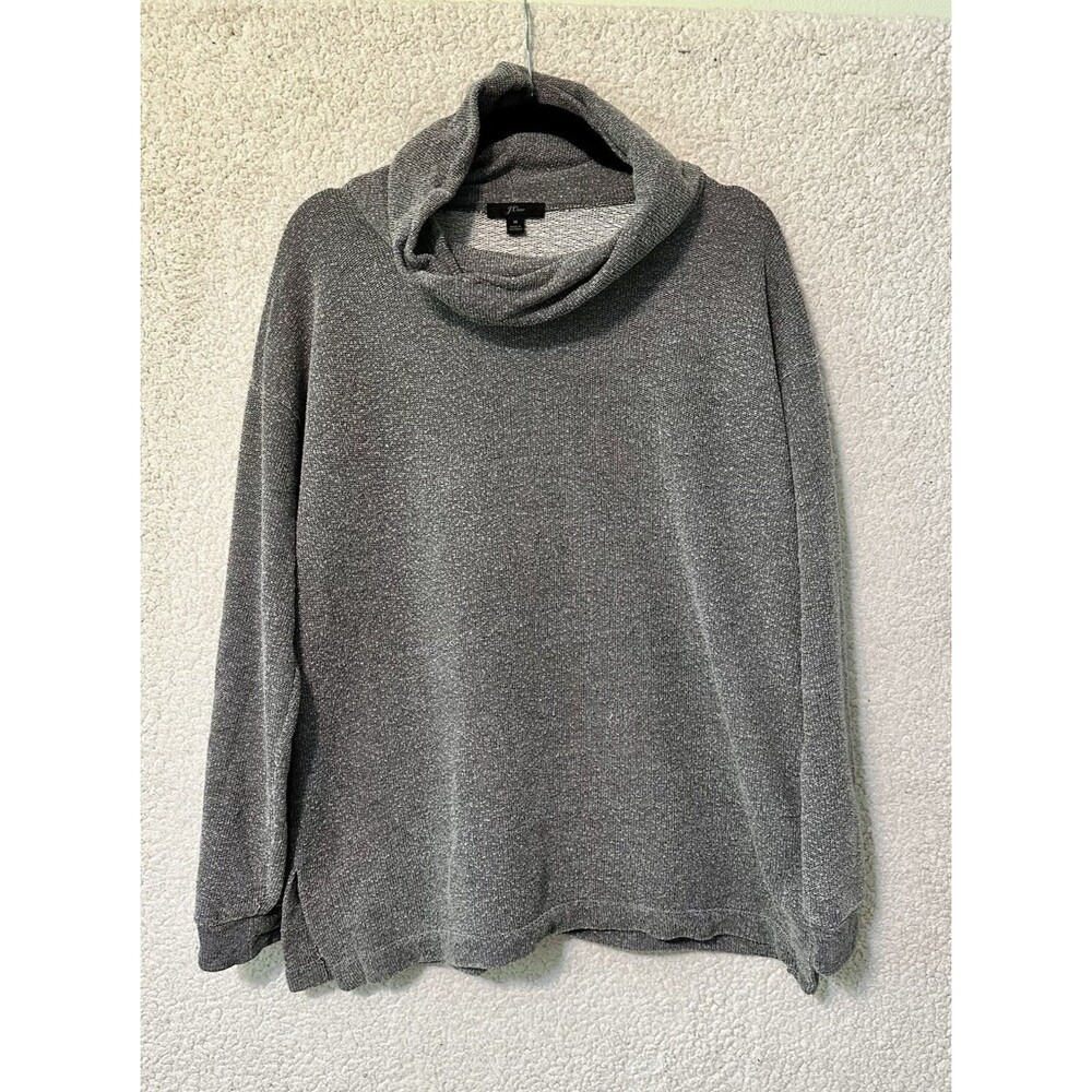 J. Crew Cowl Neck Sweater Medium Cotton Blend Gray